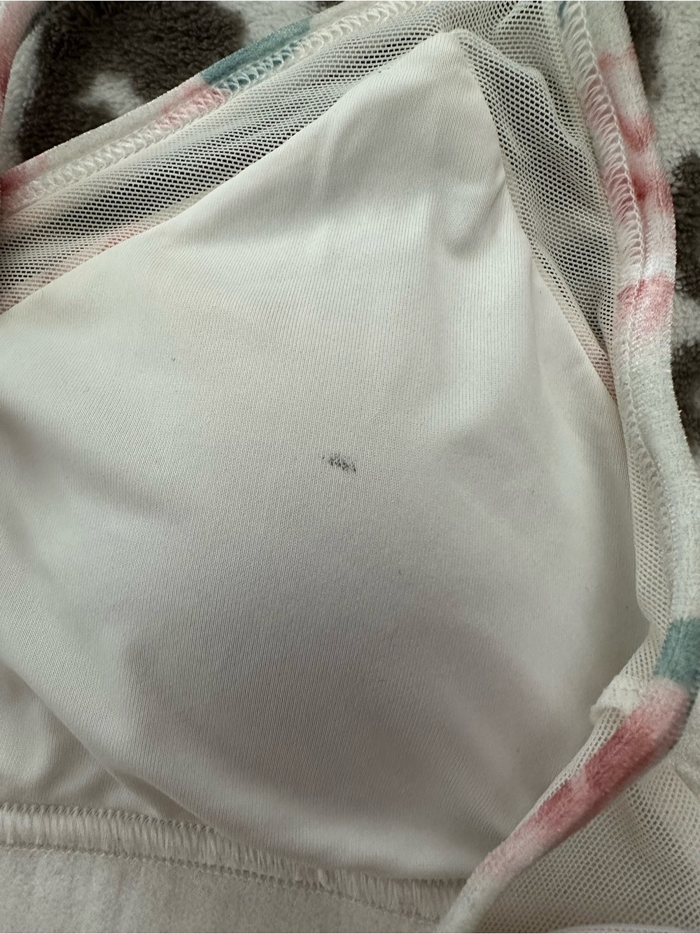 PINK Sport Victoria’s Secret Velvet Ultimately Lightly Lined Bra Cream Floral S - Picture 8 of 17